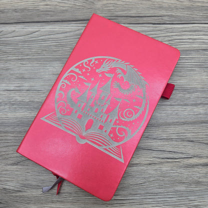 Fantasy Book with Dragons: Laser Engraved A5 Notebook