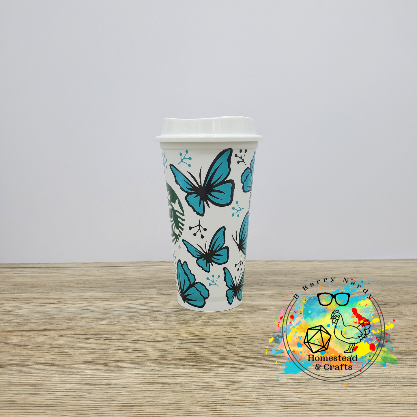 Blue Butterflies, Starbucks 16oz Hot Cup