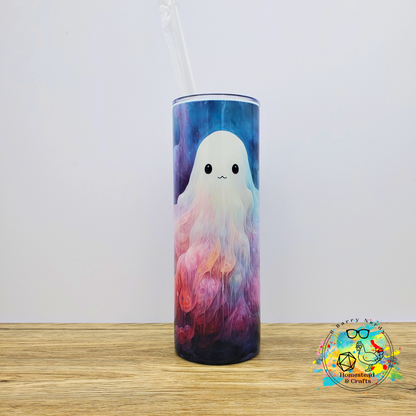 Friendly Smoky Ghost, 20 oz Sublimated Steel Tumbler