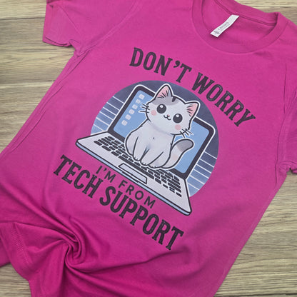 Tech Support Cat DTF Shirt, Crew Neck, or Hoodie