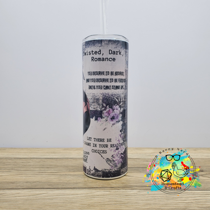 Dark Book Smut, 20oz Sublimated Steel Tumbler