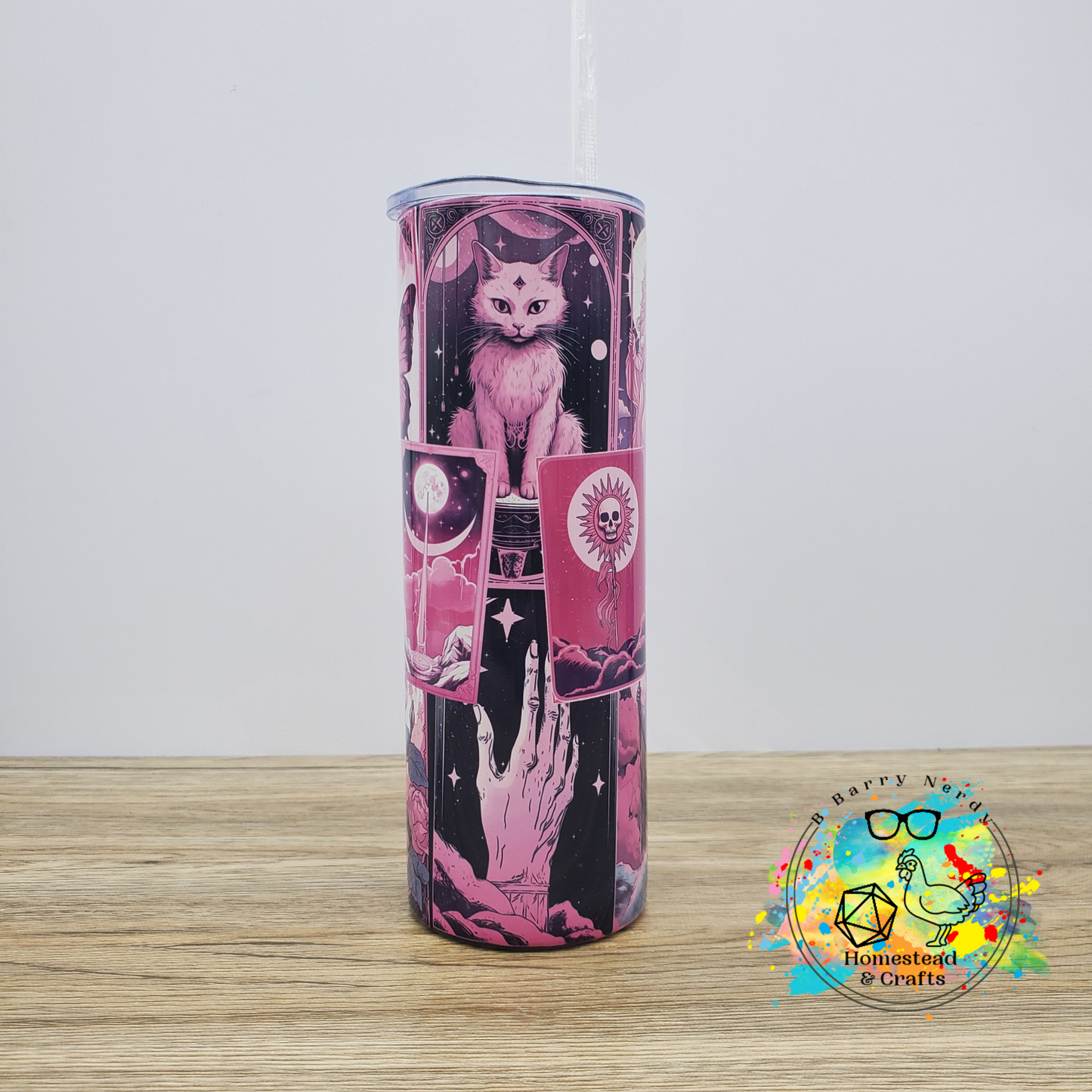 Hot Pink Tarot, 20 Oz Sublimated Steel Tumbler