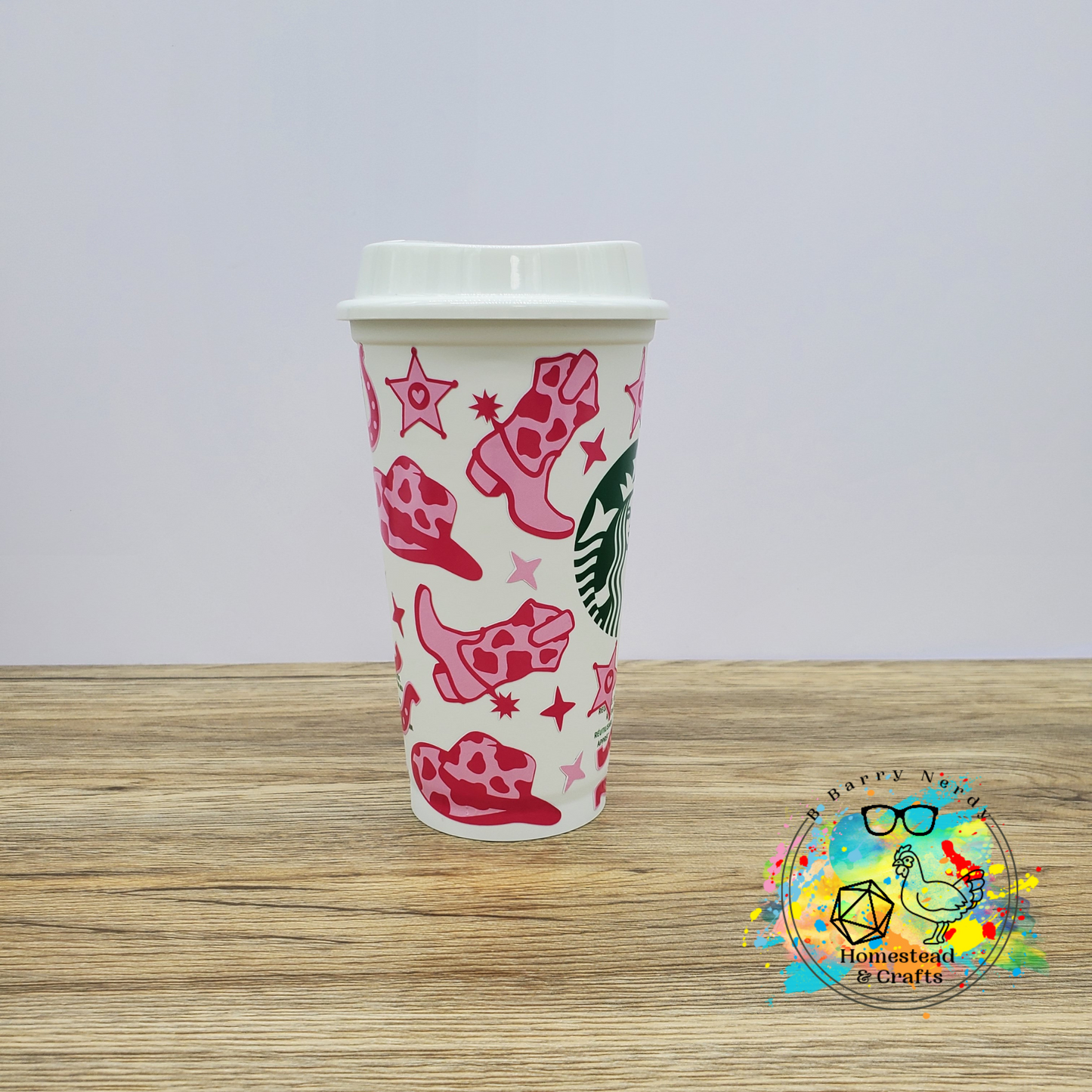 Hot Pink Cowgirl, Starbucks 16oz Hot Cup