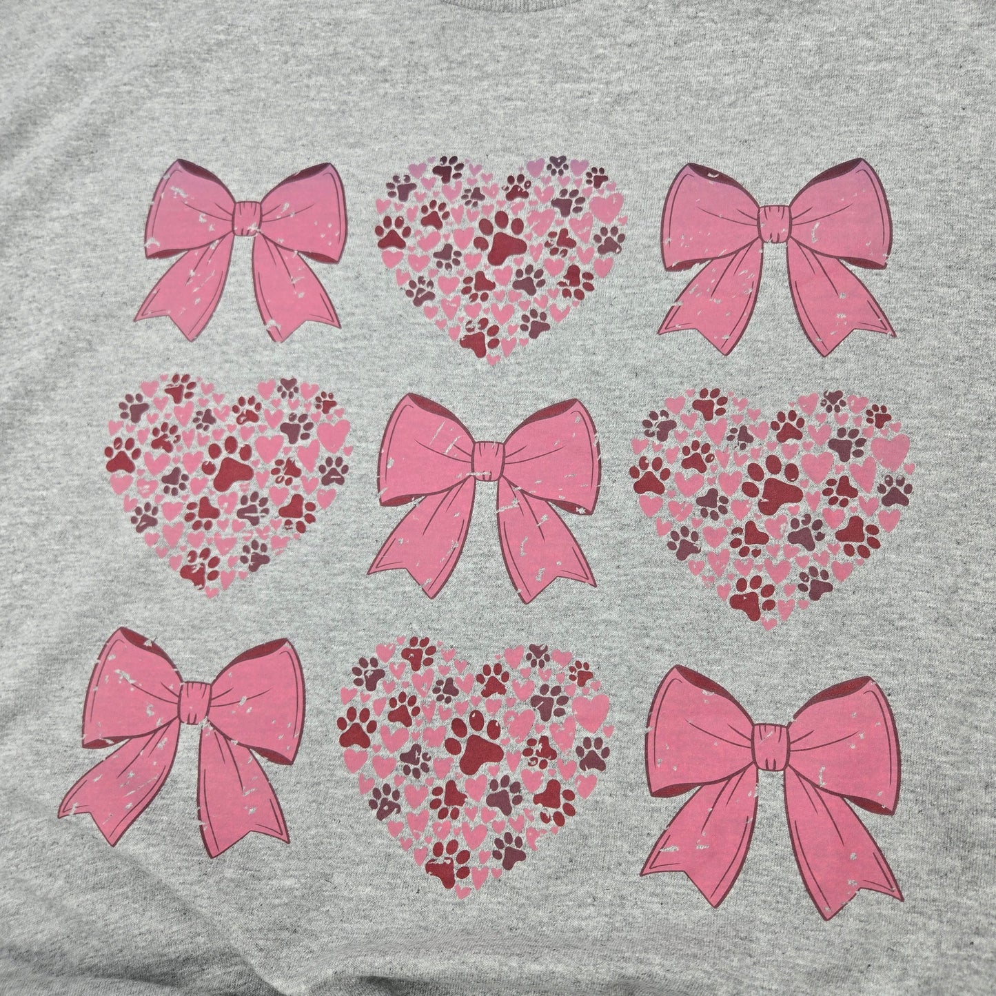 Puppy Paws Collage with Bows DTF Shirt or Crew Neck