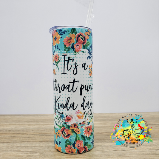 Throat Punch Floral, 20 oz Sublimated Steel Tumbler