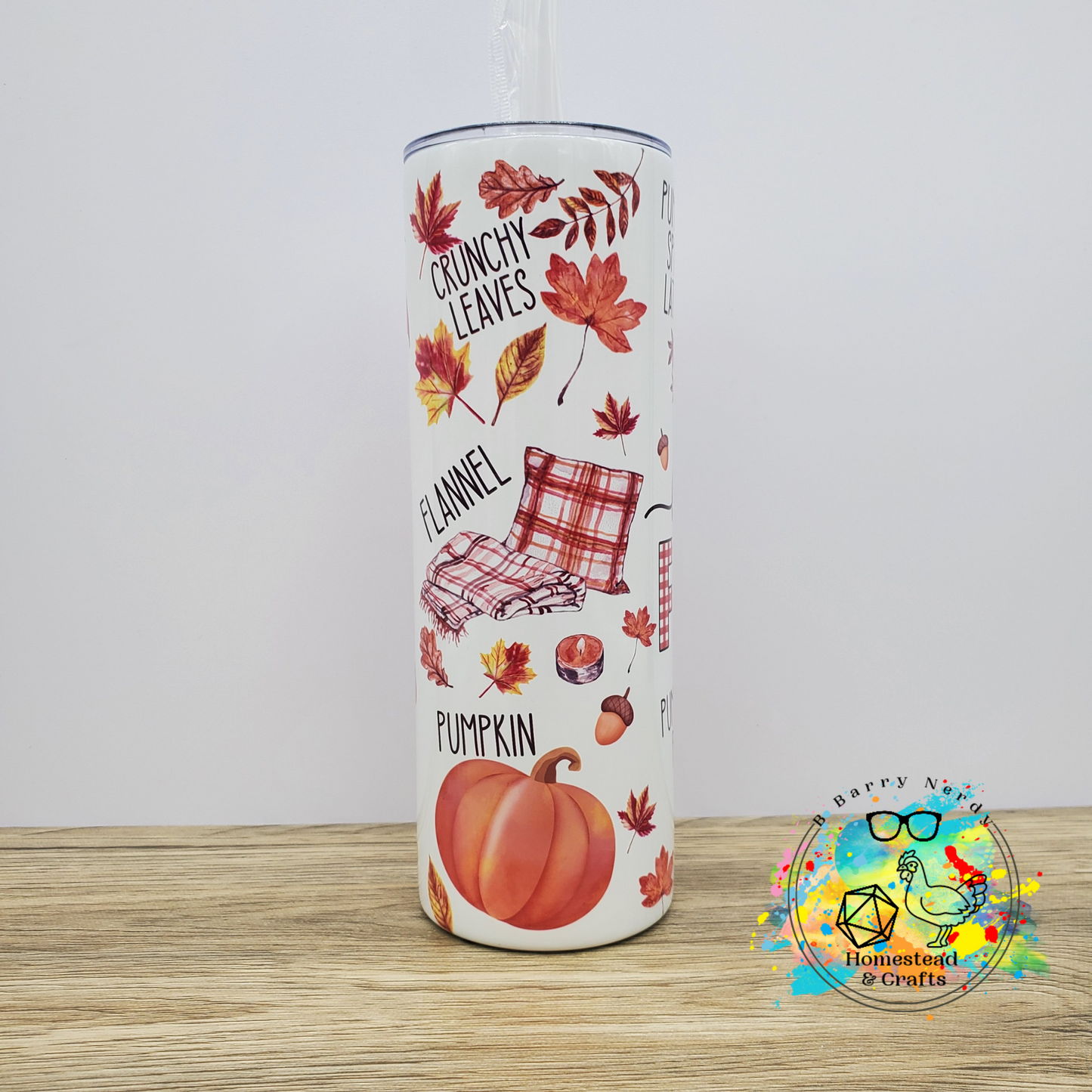 Hello Fall, Mini Icons, 20oz Sublimated Steel Tumbler