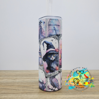 Pastel Watercolor Spooky Tarot, 20 oz Sublimated Steel Tumbler