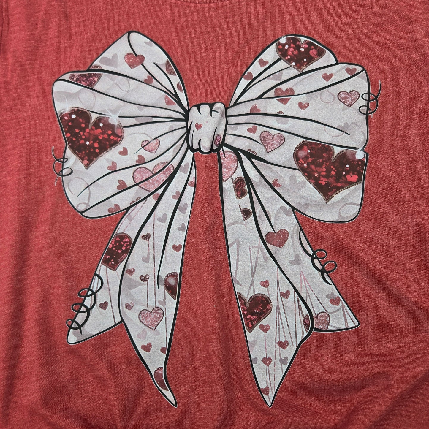 Valentine's Coquette Bow DTF Shirt, Crew Neck, or Hoodie