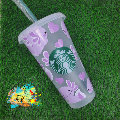 Axolotl, Your Choice of Color, 24oz Starbucks Cold Cup with Straw