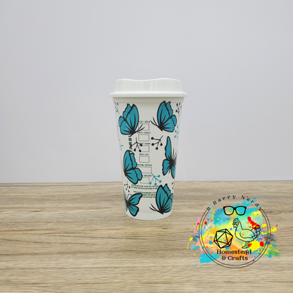 Blue Butterflies, Starbucks 16oz Hot Cup