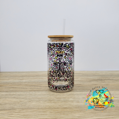 Dead Inside but Caffeinated, 16oz Sublimated Glass Can