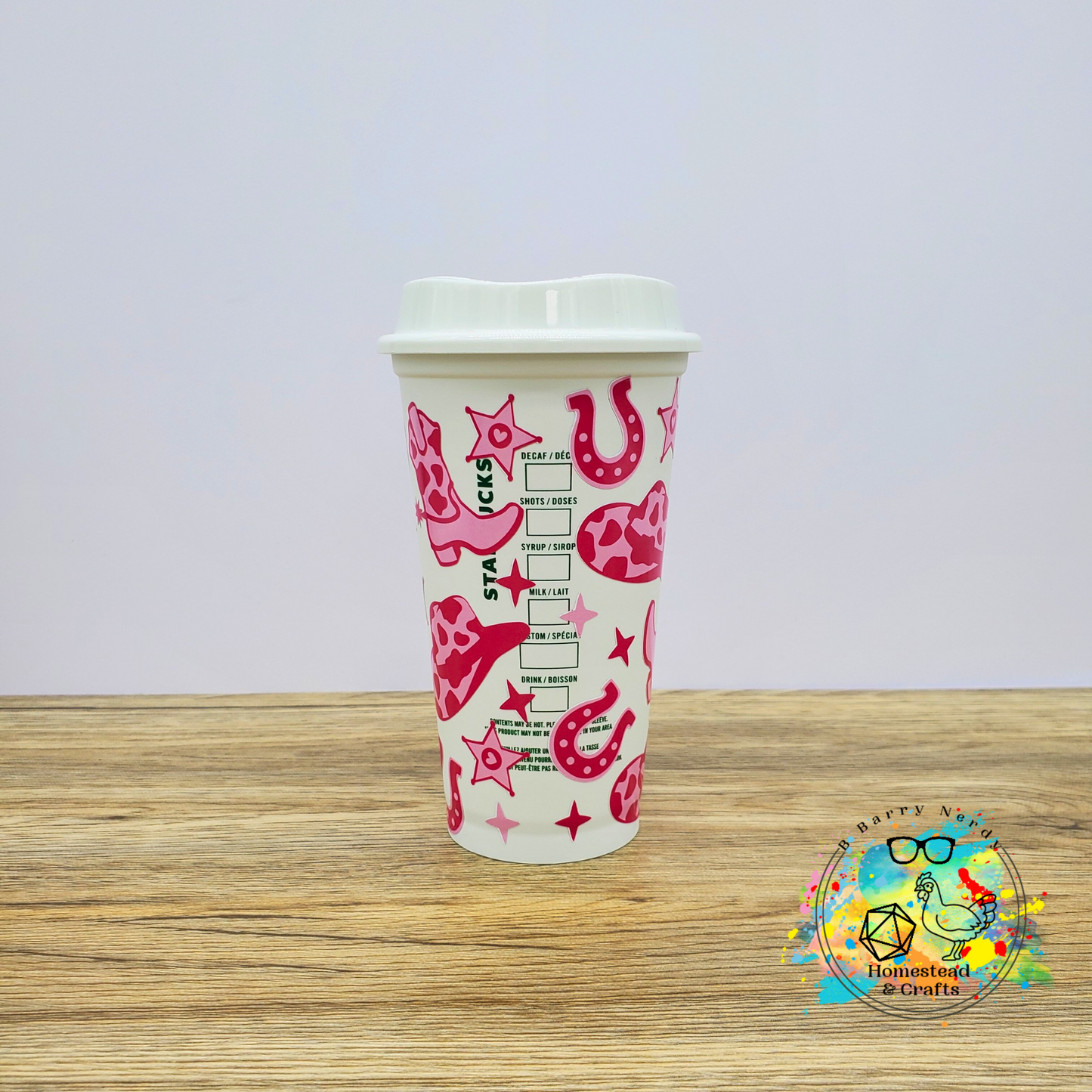 Hot Pink Cowgirl, Starbucks 16oz Hot Cup