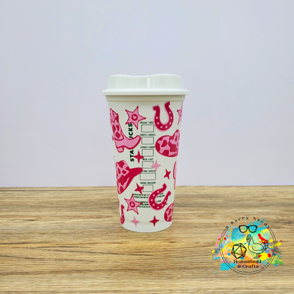 Hot Pink Cowgirl, Starbucks 16oz Hot Cup