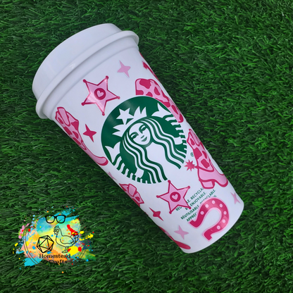 Hot Pink Cowgirl, Starbucks 16oz Hot Cup