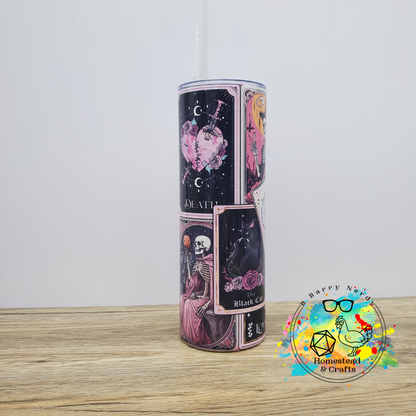 Coral and Pink Tarot, 20 oz Sublimated Steel Tumbler