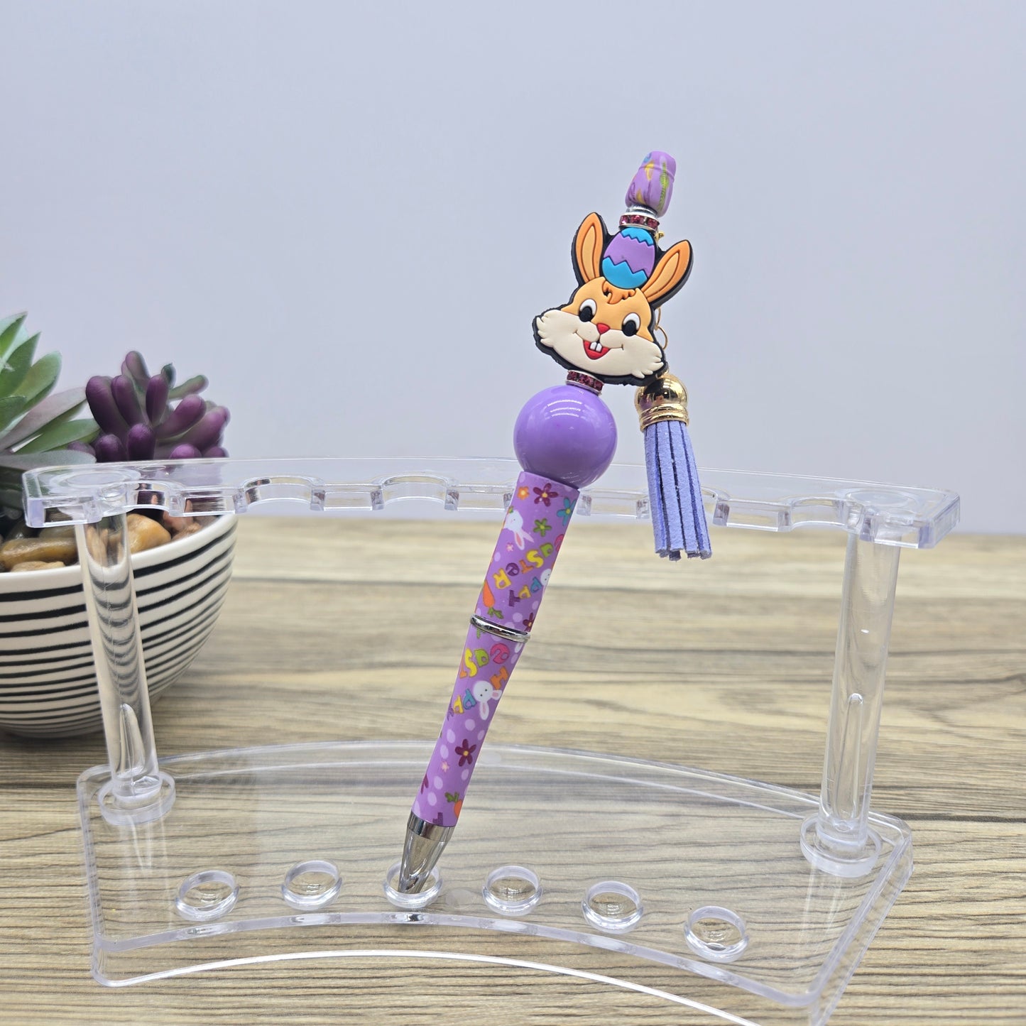 Your Choice of One: Easter Theme Focal, Acrylic Bubblegum, Printed Ballpoint Black Ink Pen