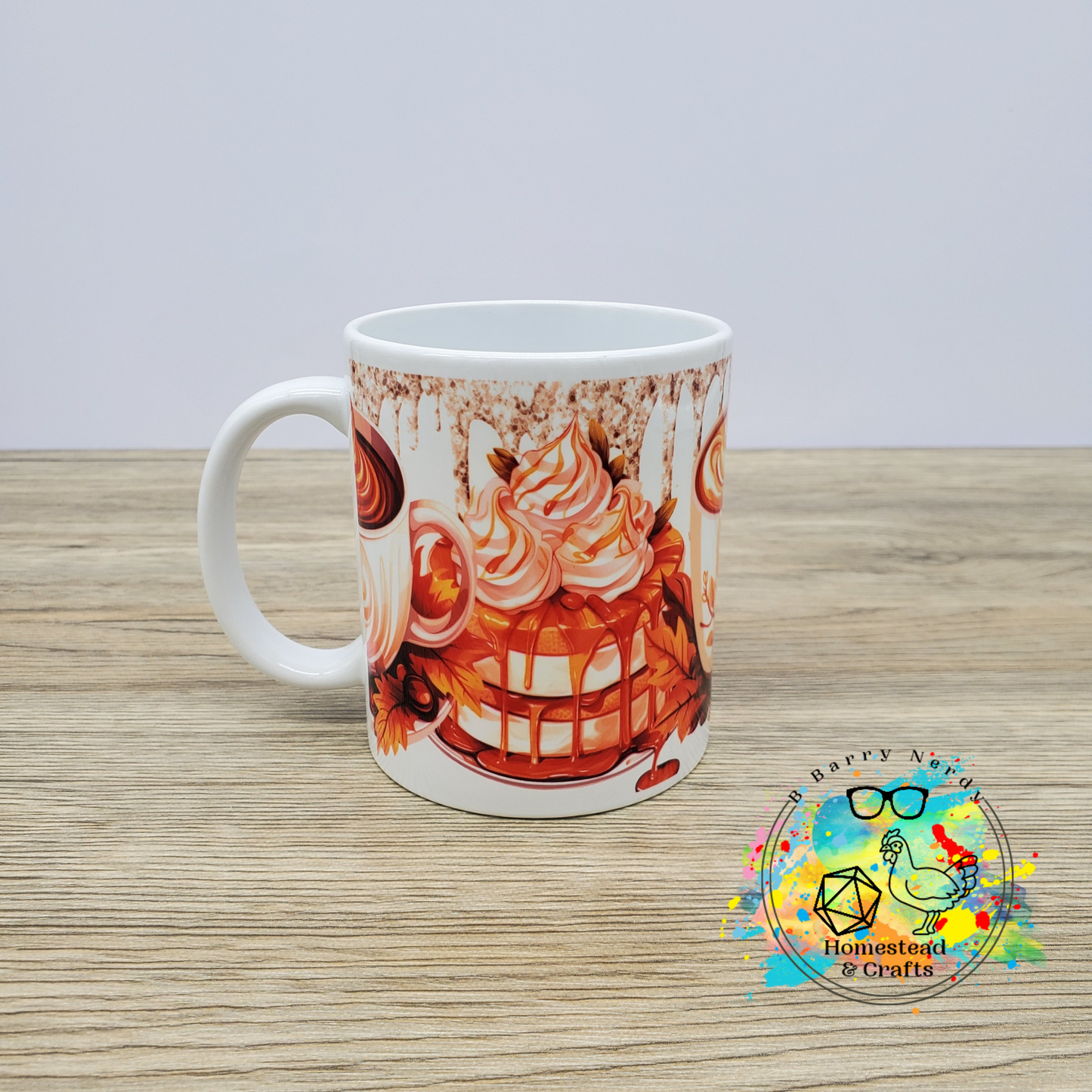 Autumn Coffee and Dessert, Your Choice in Mug Color and Size