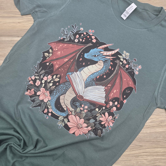 Dragon Reading Book DTF Shirt, Crew Neck, or Hoodie