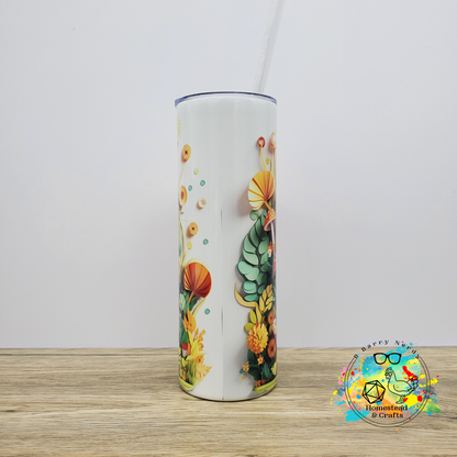 Colorful 3d Mushrooms , 20 oz Sublimated Steel Tumbler