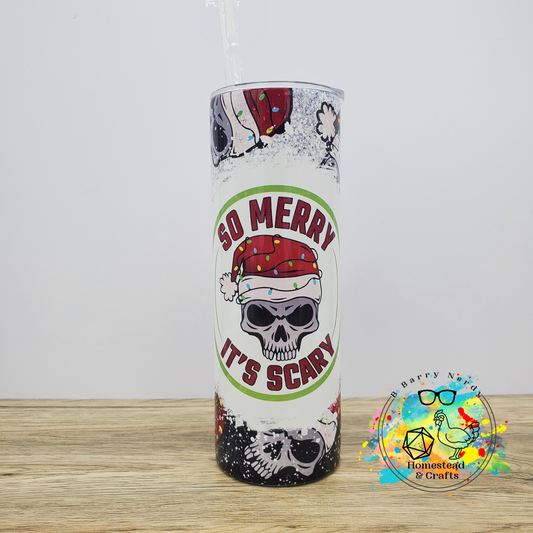 So Merry, It's Scary, 20oz Sublimated Steel Tumbler