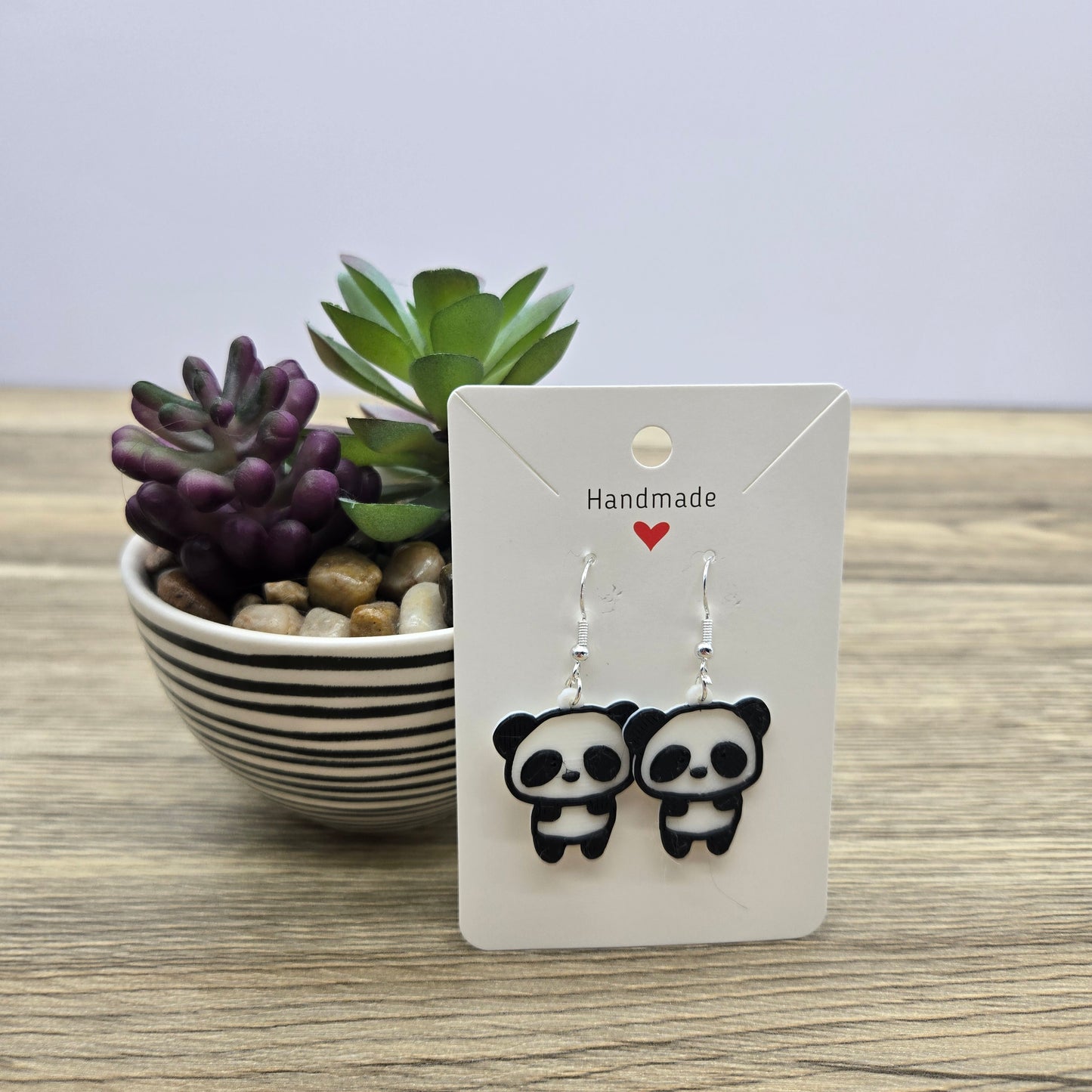 3D Printed Panda Earrings