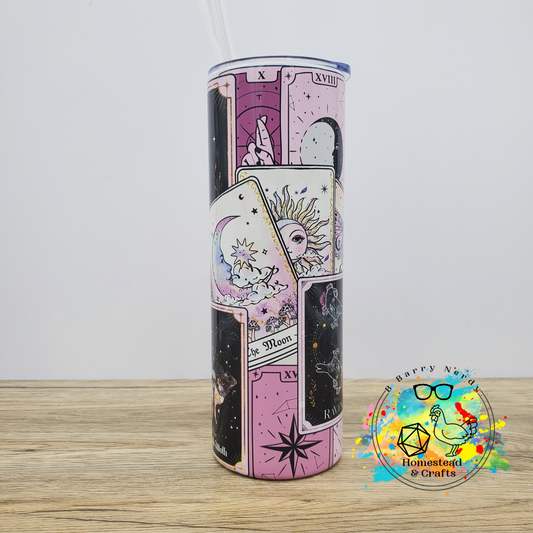 Pink and Purple Tarot, 20 oz Sublimated Steel Tumbler