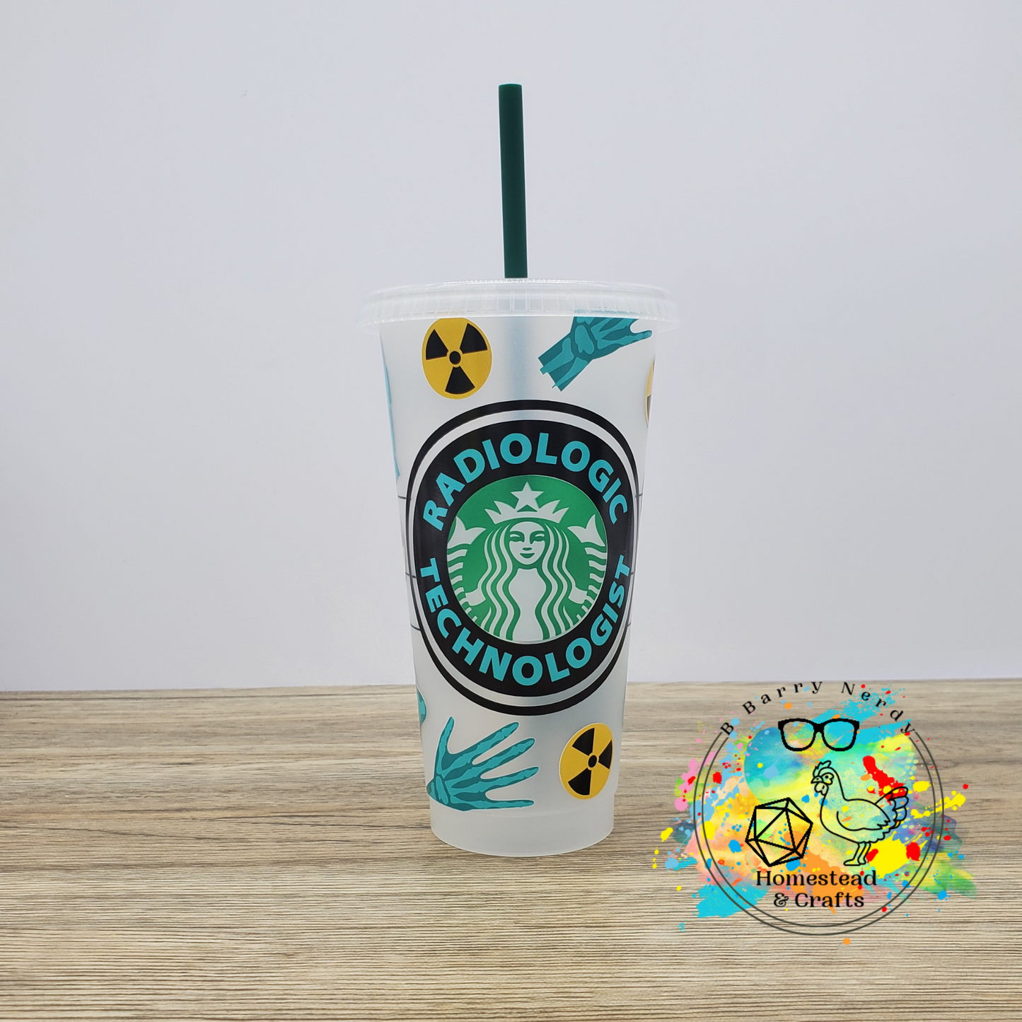 Radiologic Technologist, 24oz Starbucks Cold Cup with Straw