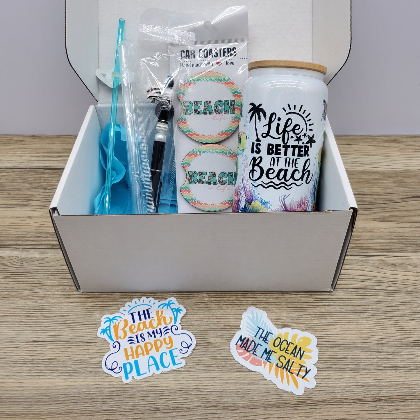 Life is Better at the Beach Short Glitter Glass Box