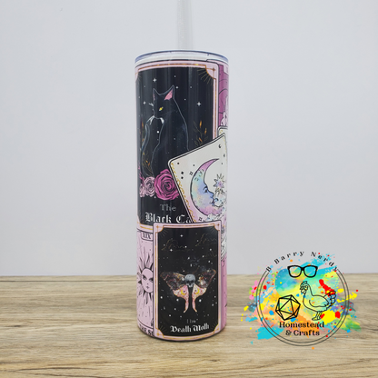 Pink and Purple Tarot, 20 oz Sublimated Steel Tumbler