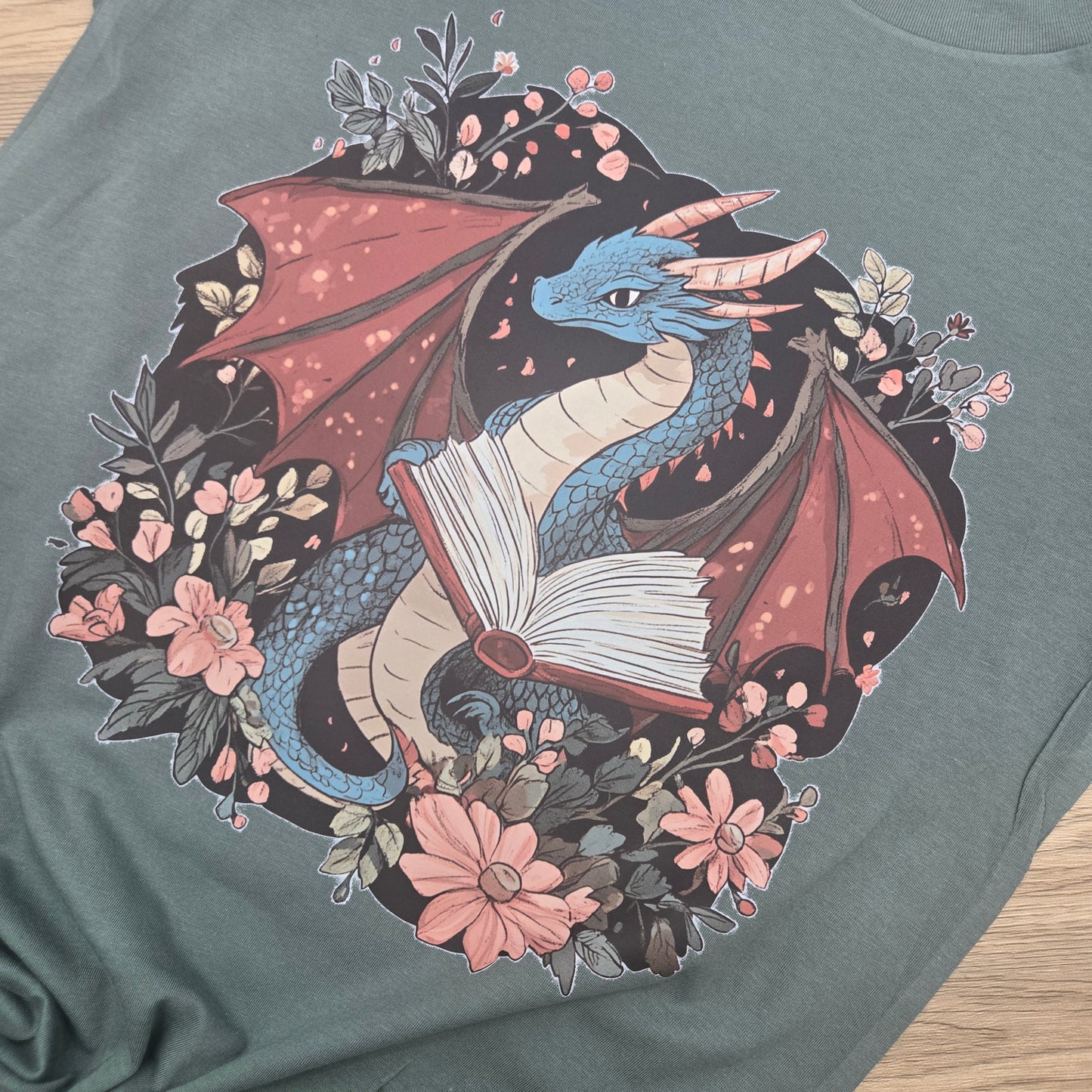 Dragon Reading Book DTF Shirt, Crew Neck, or Hoodie