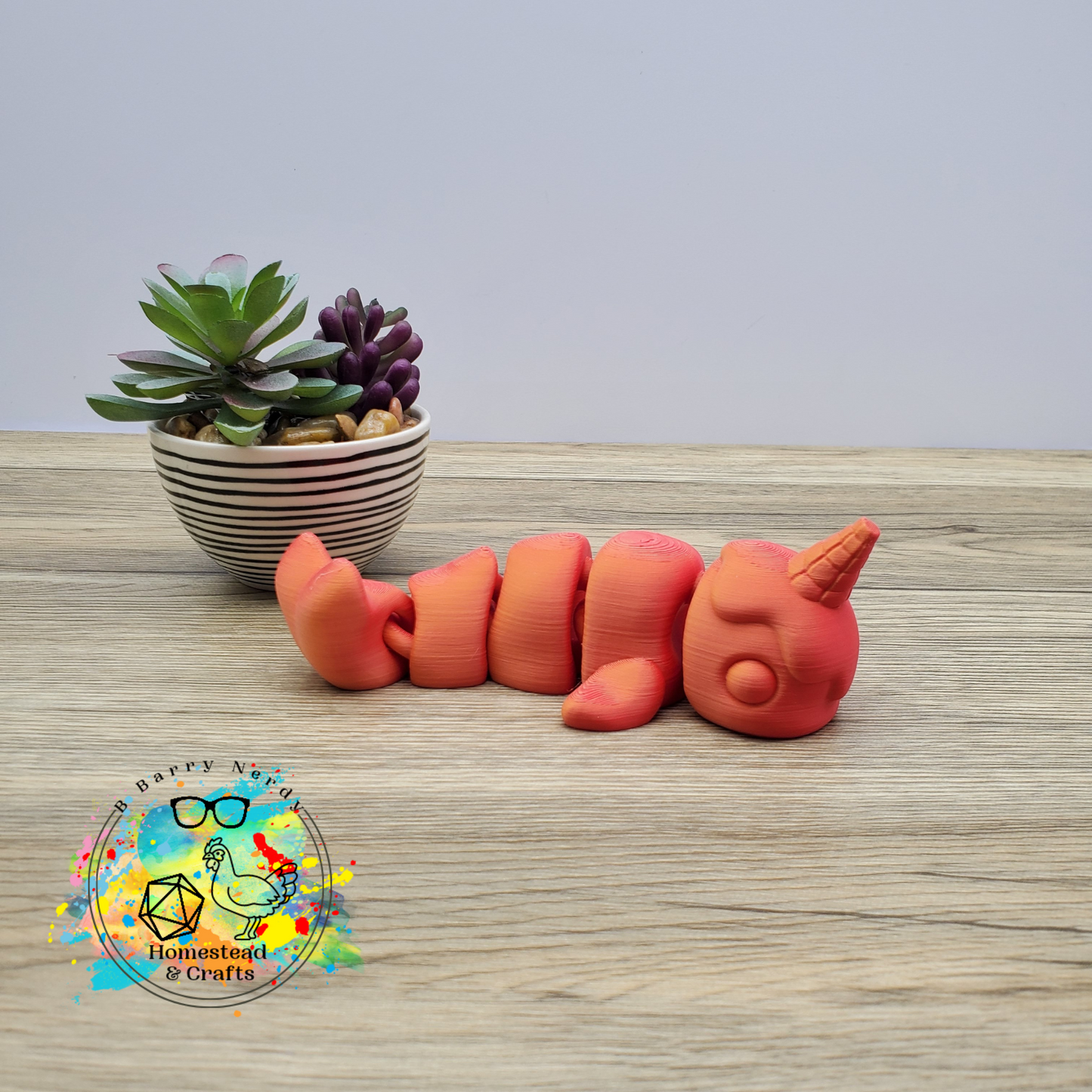 Flexi Icecream Narwhal- Red and Orange Ombre