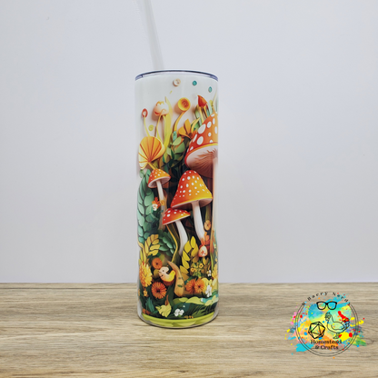 Colorful 3d Mushrooms , 20 oz Sublimated Steel Tumbler