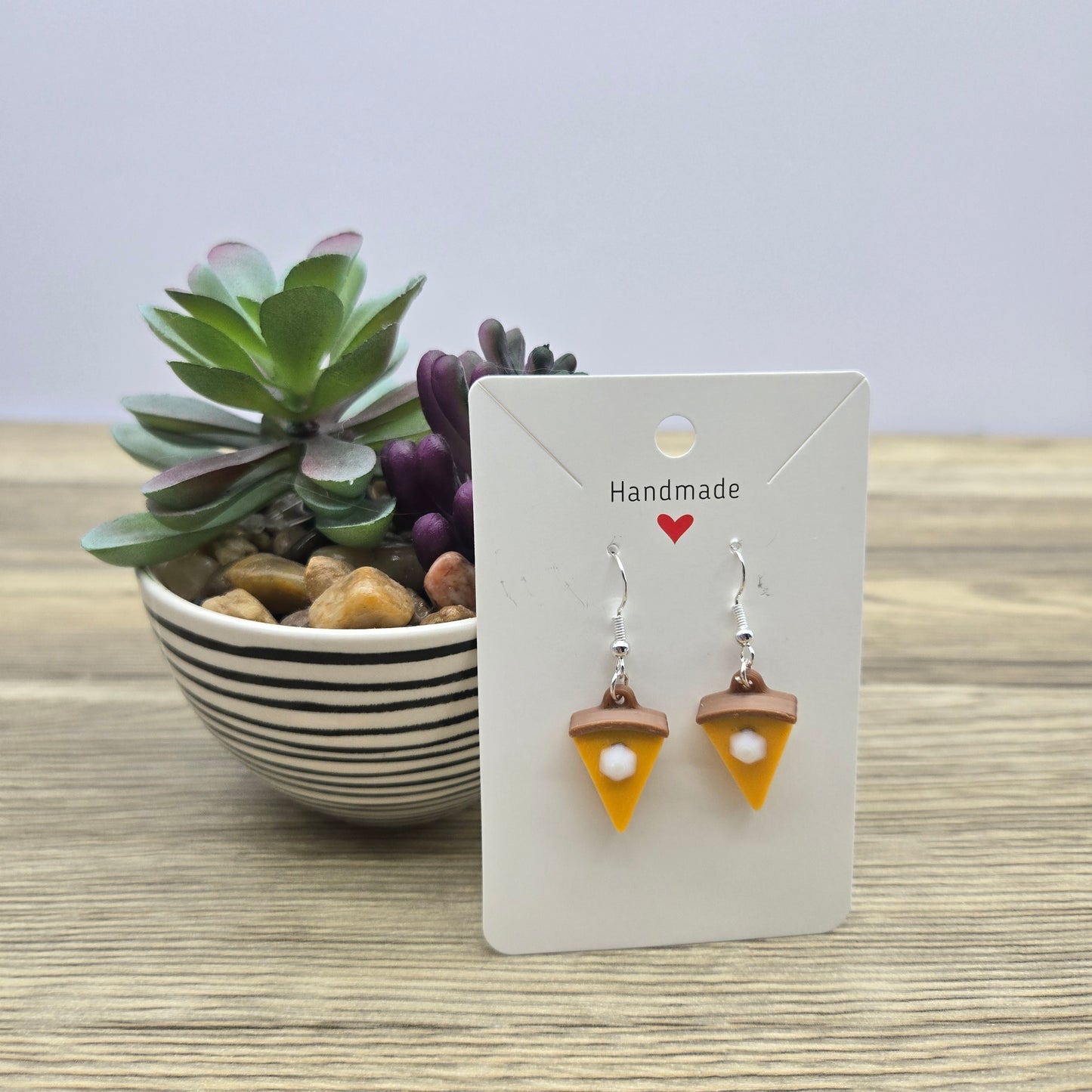 3D Printed Pumpkin Pie Slices Earrings