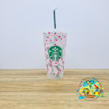 Mini Axolotls, 24oz Starbucks Cold Cup with Straw