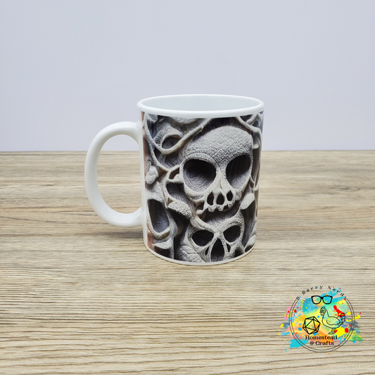 3D Skull Wall, Your Choice in Mug Color and Size