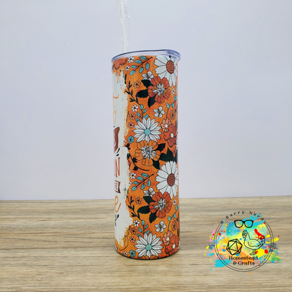 Light on the Pumpkin, Heavy on Spice, 20 oz Sublimated Steel Tumbler