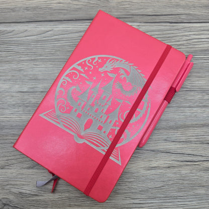 Fantasy Book with Dragons: Laser Engraved A5 Notebook