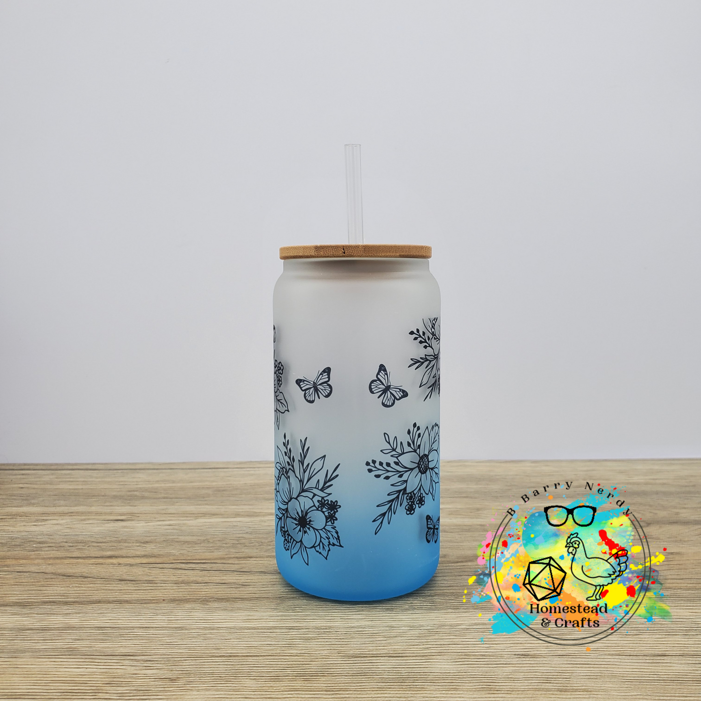 Chaos Coordinator in Floral Print, 16oz Sublimated Glass Can