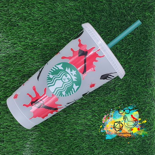 Horror Movie Weapons, 24oz Starbucks Cold Cup with Straw