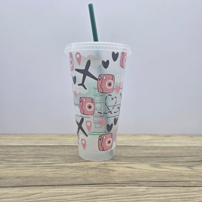 AirPlanes and Cameras Cup, Starbucks Cold Cup with Straw