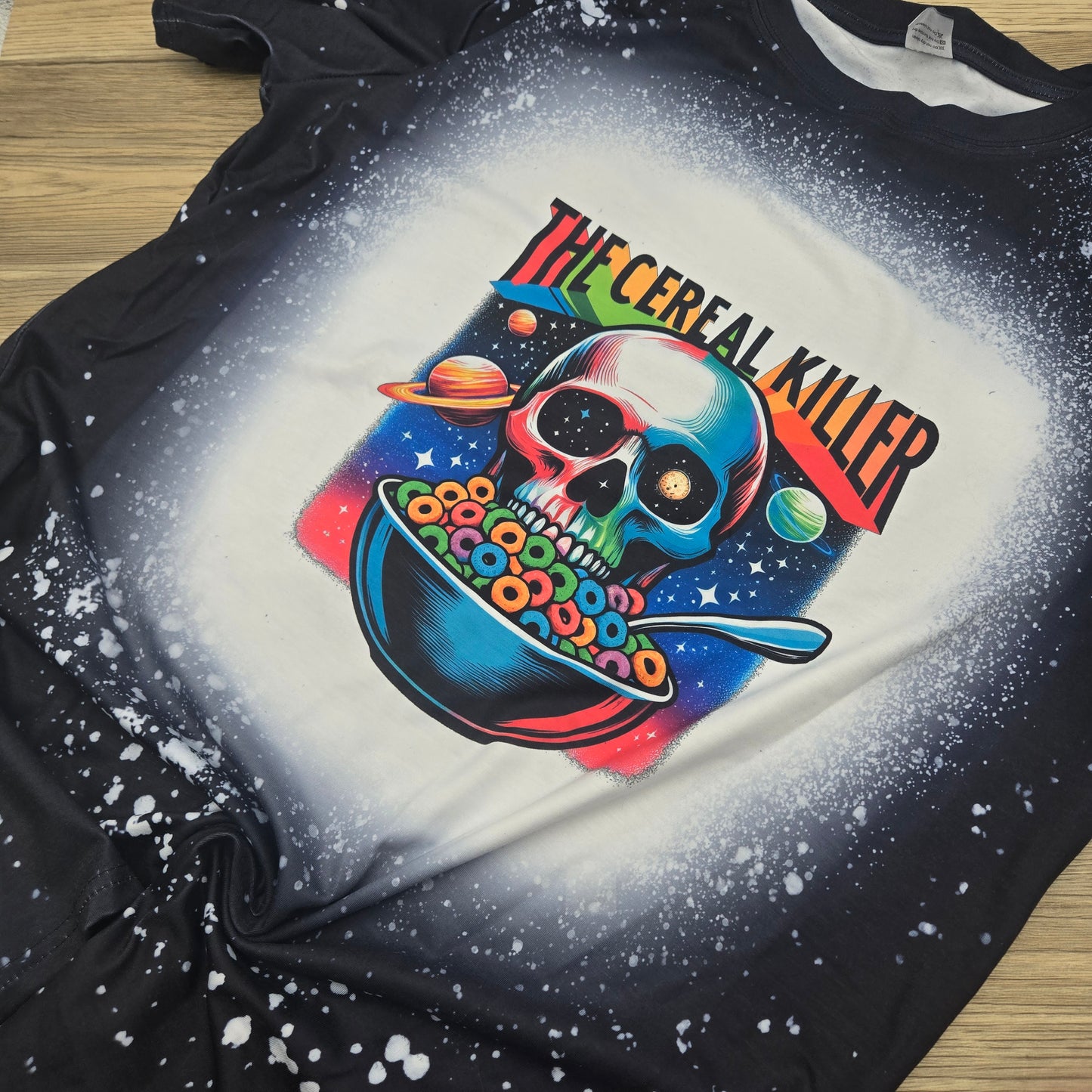 Cereal Killer, Sublimated Faux Bleach Shirt