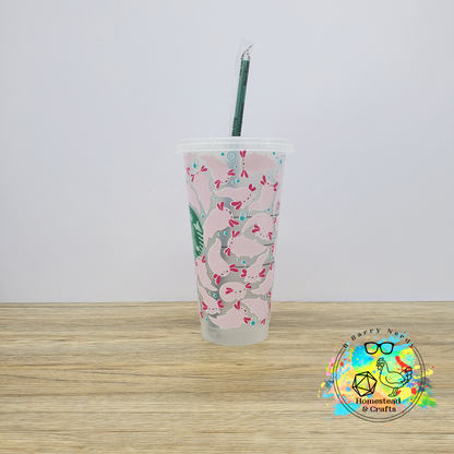 Mini Axolotls, 24oz Starbucks Cold Cup with Straw