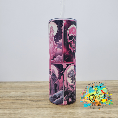 Hot Pink Tarot, 20 Oz Sublimated Steel Tumbler