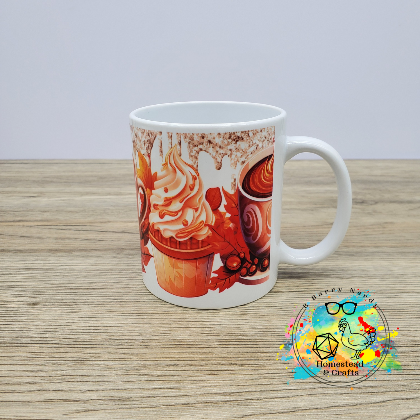 Autumn Coffee and Dessert, Your Choice in Mug Color and Size