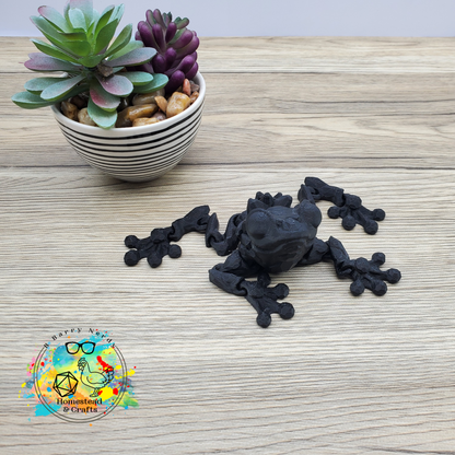 Flexi Gemstone Frog- Black