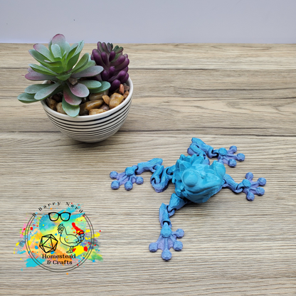 Flexi Gemstone Frog- Blue to Purple