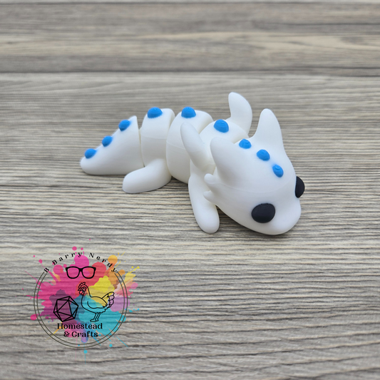 Mini Simple Dragon- White and Blue