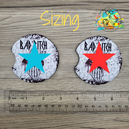 Bad B*tch Energy, Set of 2 Neoprene Car Coasters