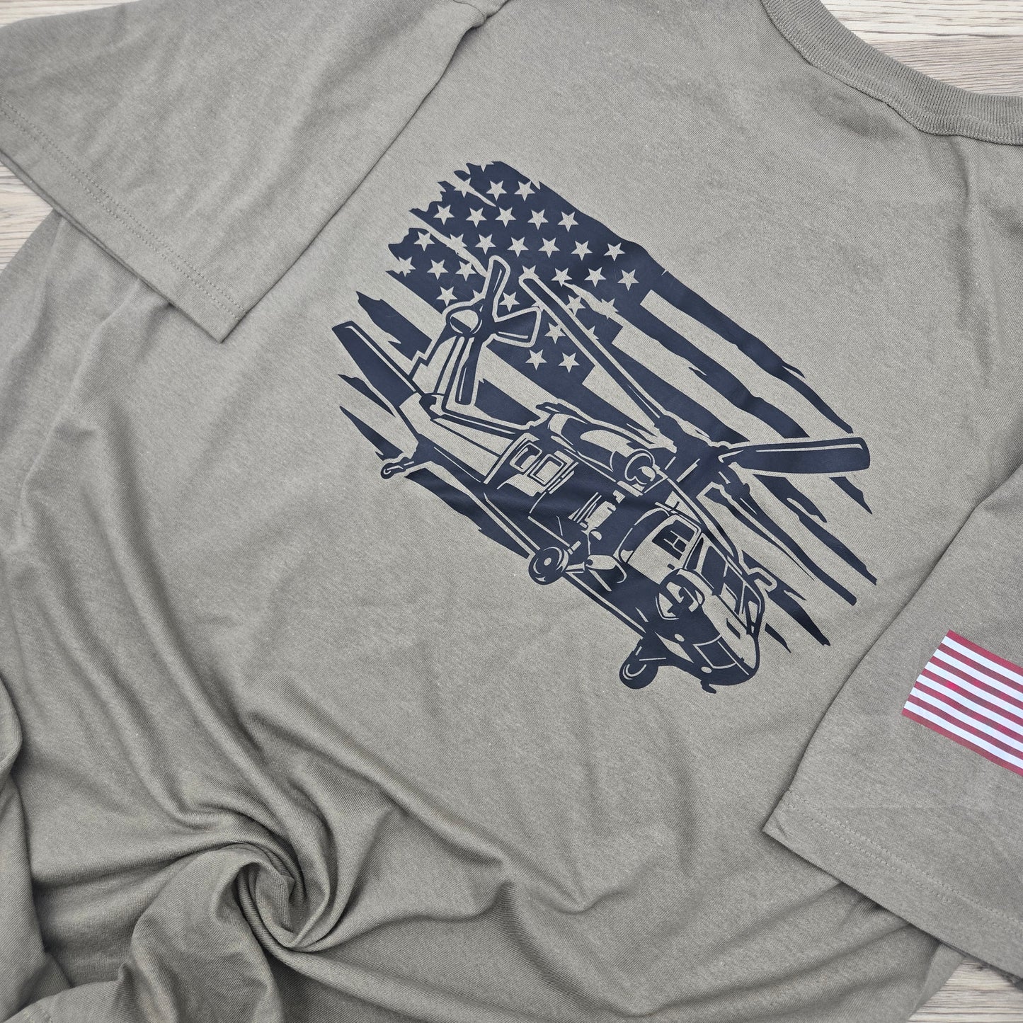 Blackhawk with American Flag - Tan Work Shirts