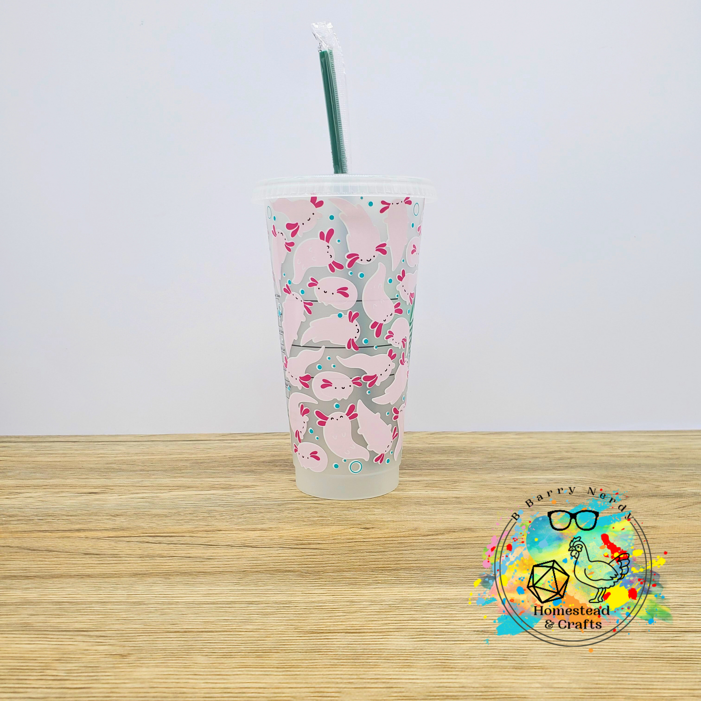 Mini Axolotls, 24oz Starbucks Cold Cup with Straw